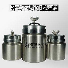 Kapasitas 0,5-3L Horizontal Roller Ball Mill Grinder Dengan 2 Jar Stainless Steel