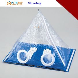 Lab Glove Box Testing Bag Pyramid Isolator Bahan Pvc Dalam Biru