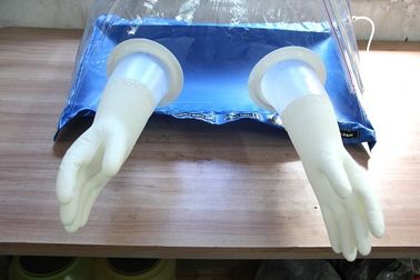 Lab Glove Box Testing Bag Pyramid Isolator Bahan Pvc Dalam Biru