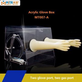 Clear Acrylic Lab Glove Box Dua Port Sarung Tangan Untuk Bahan Magnet Mt007-A