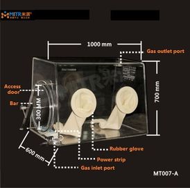 Clear Acrylic Lab Glove Box Dua Port Sarung Tangan Untuk Bahan Magnet Mt007-A