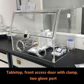 Rubber Benchtop Glove Box Pintu Akses Depan Dengan Penjepit Untuk Pengoperasian Yang Nyaman