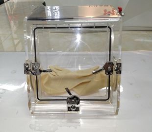 Portable Testing Chamber Lab Glove Box Dengan Pembersihan Gas Inert 40mm Lebar