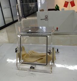 Portable Testing Chamber Lab Glove Box Dengan Pembersihan Gas Inert 40mm Lebar