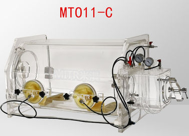 Meja transparan Top Lab Glove Box Sistem Kotak Sarung Tangan Portabel 800 * 550 * 600mm Ukuran